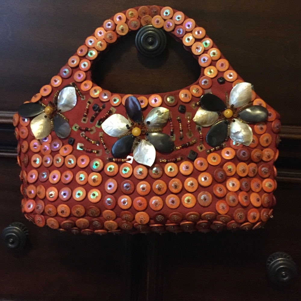Beautiful Beaded button purse handbag bag